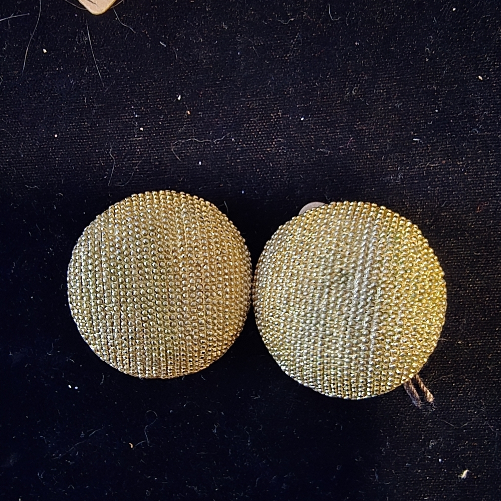 Vintage Gold-Tone Large Dome Shaped Clip-On Earrings